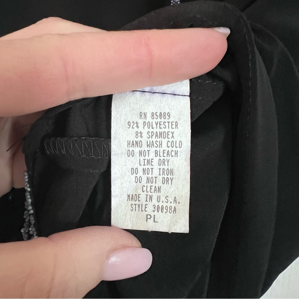 Elegant Black Beaded Sequin Dressy Tank Top - Picture 6 of 9